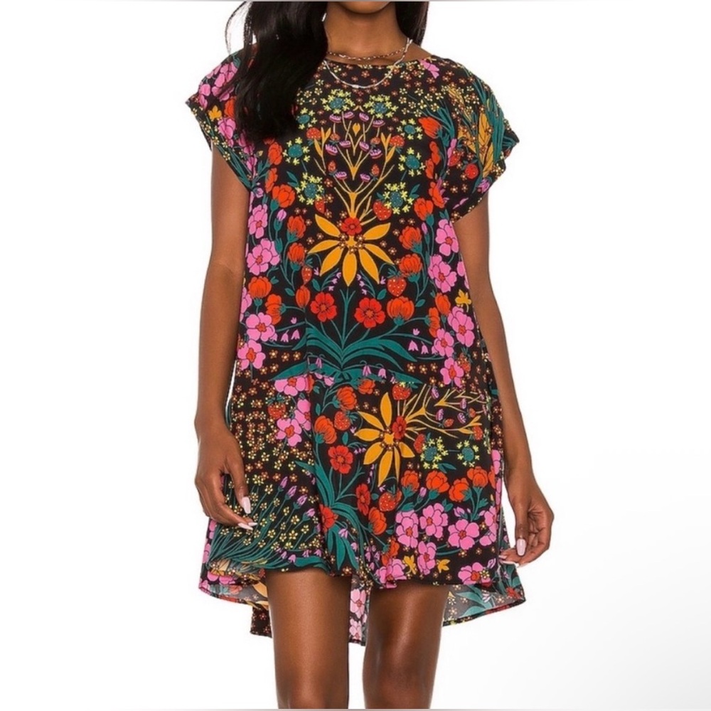 Free People Strawberry Fields swingy retro mini dress
